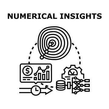 Numerical insights driving data analysis and business strategy Stock Illustration