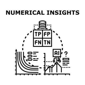 Numerical insights illustrating data analysis and artificial intelligence Stockillustratie