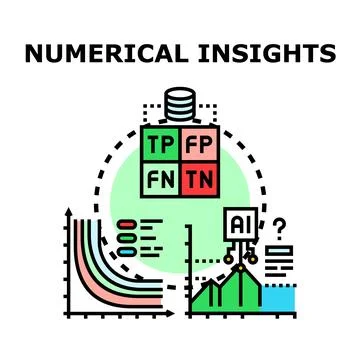 Numerical insights illustrating data analysis and artificial intelligence Stock Illustration