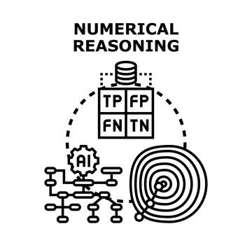Numerical reasoning assessing artificial intelligence data models Stockillustratie