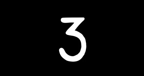 Numerical ten digits animation white on black Stock Footage 329170777
