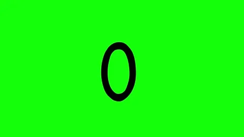 Numerical ten digits to number 0 animation black on greenbox Stock Footage 329469625