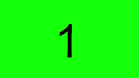 Numerical ten digits to number 1 animation black on greenbox Stock Footage 329228226