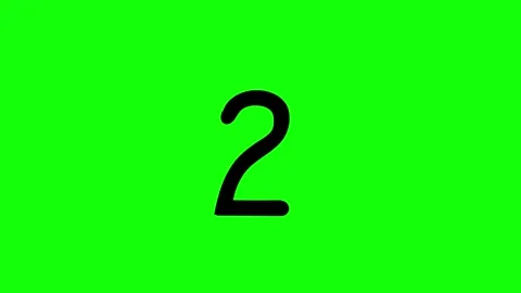 Numerical ten digits to number 2 animation black on greenbox Stock Footage 330720962