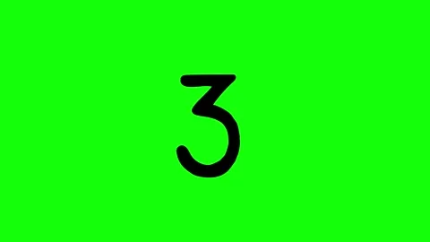Numerical ten digits to number 3 animation black on greenbox Stock Footage 331069902