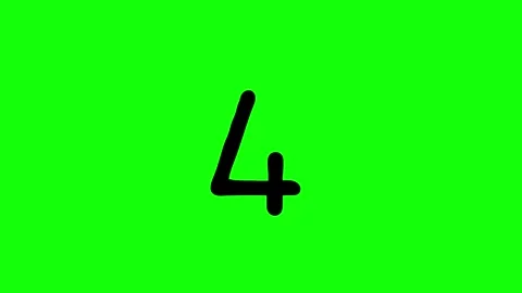 Numerical ten digits to number 4 animation black on greenbox Stock Footage 331346656