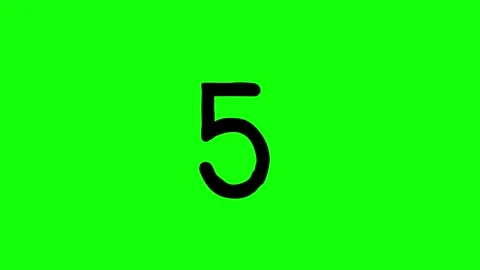 Numerical ten digits to number 5 animation black on greenbox Stock Footage 332277748