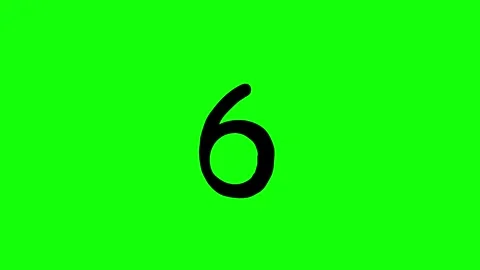 Numerical ten digits to number 6 animation black on greenbox Stock Footage 332277744
