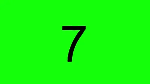 Numerical ten digits to number 7 animation black on greenbox Stock Footage 333182725