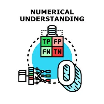 Numerical understanding evaluating data analysis and machine learning Stock Illustration