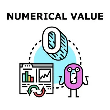 Numerical value data processing and mathematical calculation Stock Illustration