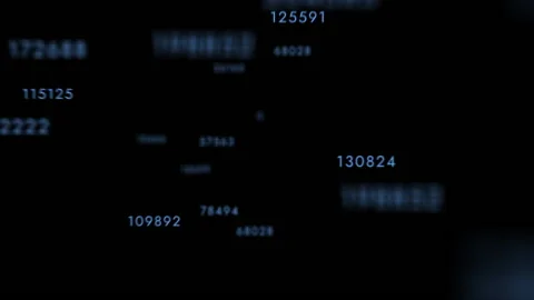 Numerical values passing through black space. Numbers on a black background. Stock Footage 151142865