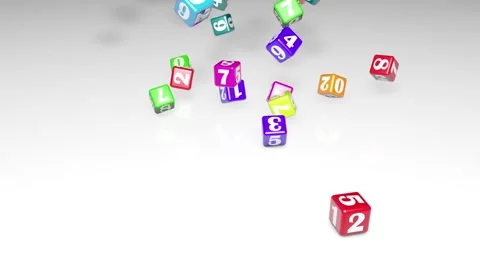 Numerology (falling cubes with numbers create a magic circle). 3D animation. Stock Footage 141848876
