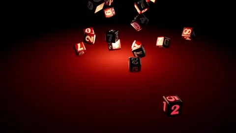 Numerology (falling cubes with numbers create a magic circle). Depth of field. Stock Footage 146898365