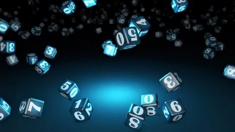 Numerology (falling cubes with numbers create a magic wall). 3D animation Stock Footage 166391863