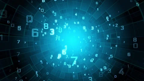 Numerology. Magic Tunnel (secret knowledge about the numbers). 3D animation. Stock Footage 205554056