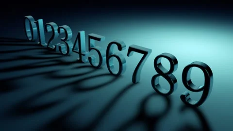 Numerology (secret knowledge about the numbers). The numbers are in a row. Stock Footage 141374555