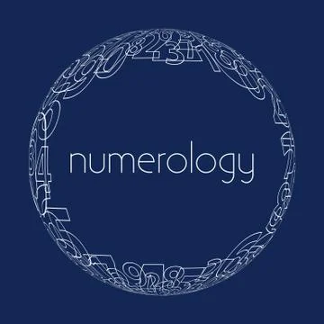 Numerology. Simple spherical frame with numbers Stock Illustration