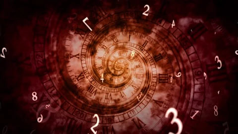 Numerology. Spiral of time (secret knowledge about the numbers). 3D animation. Video stock 205554299
