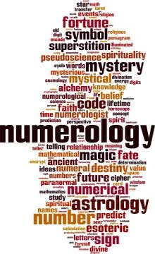 Numerology word cloud Stock Illustration