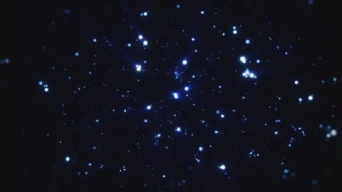 Numerous bright blue particles shimmer and float Vidéo 329556922