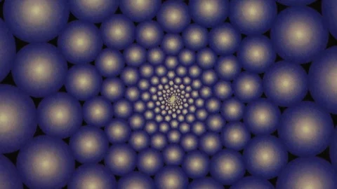 Numerous Circles With Gradient From Lilac To White And Decreasing Size In Motion Stock Footage 129483632