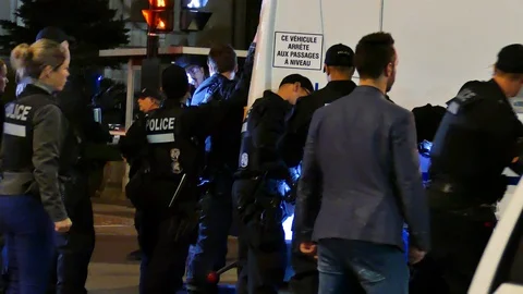 Numerous demonstrators arrested by police Stock Footage 120106441