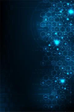 Numerous digital data calculations. Illustrazione stock