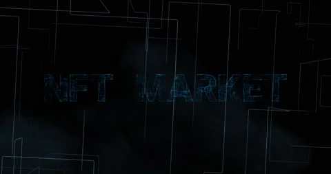 Numerous dots gather to create a 'NFT Market' typo, low-polygon Stock Footage 192930788