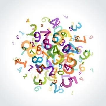 Numerous Numbers Floating in the Air Stockillustratie