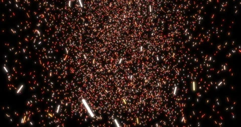 Numerous orange, red, and white glowing particles rising upwards with a swir Stock Footage 262996008