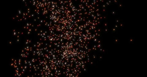 Numerous orange, red glowing particles rising upwards with a swirl Stock Footage 263316004