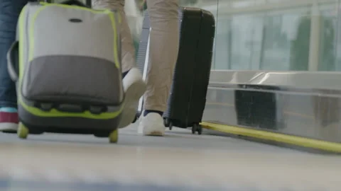 Numerous Passengers Walking with Purpose in a Busy and Lively Transit Area, Full Stock Footage 283613563