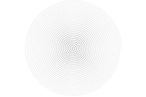 Numerous progressively tighter black specks winding to the middle creating .. Illustrazione stock