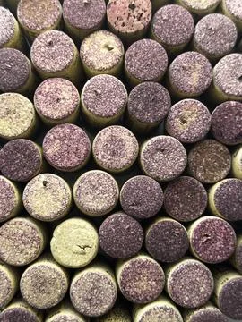 Numerous red wine corks Stock Photos