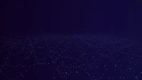 Numerous small light blue dots undulate in a flowing data stream Stock Footage 340831468