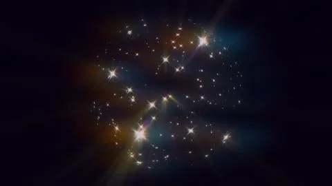 Numerous small, radiant points of light gather to create a luminous orb Stock Illustration
