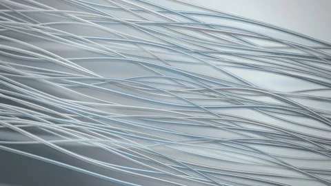 Numerous thin flexible white translucent tubes are densely arranged in an in Stock Footage 340678350