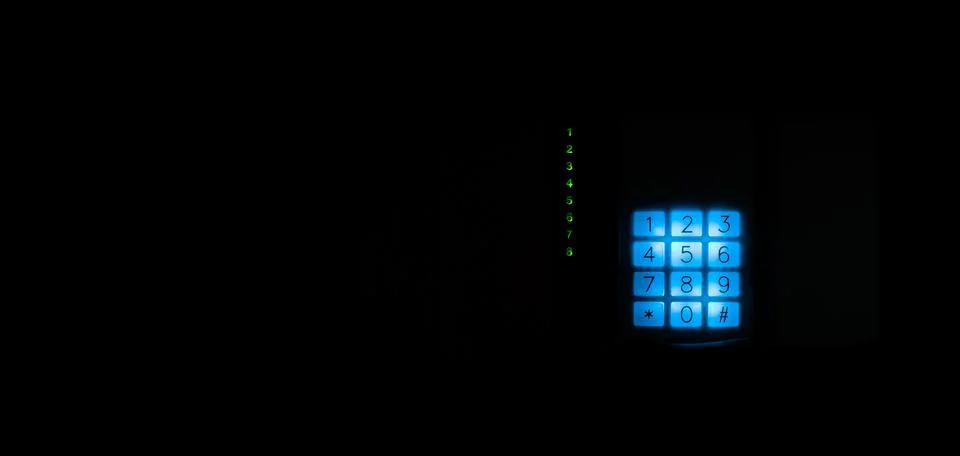 Numpad of remote control panel of the security system in the apartment. activ Stock Photos