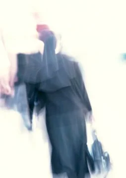 Nun, rear view, blurred Stock Illustration