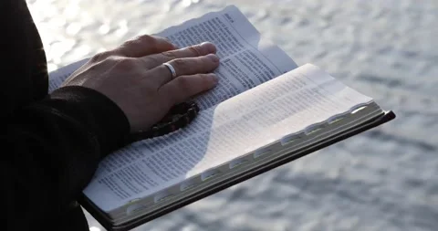 The nun sister reads the scriptures Stock Footage 141459837