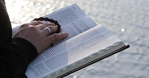 The nun sister reads the scriptures Stock Footage 141460004