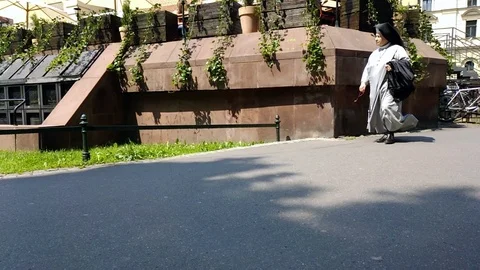 Nun Walks In The Park Stock-Footage 111408920