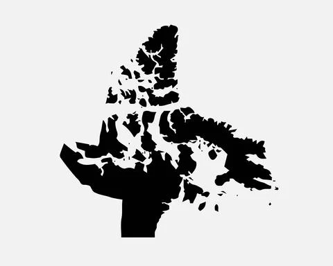 Nunavut Canada Map Black Stock Illustration