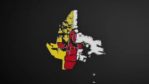 Nunavut - Canada Province Border Map Intro Stock Footage 231811458