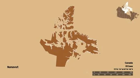 Nunavut, territory of Canada, zoomed. Pattern Stock Illustration