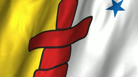 Nunavut Waving Flag Stock Footage 12353997