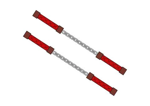 Nunchaku icon vector isolated on white background. Ninja Nunchaku Icon 스톡 일러스트