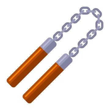 Nunchaku is a melee weapon. Stock Illustration