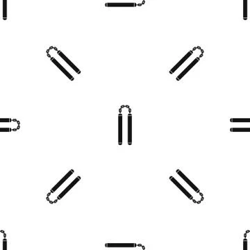 Nunchaku pattern seamless black Illustrazione stock